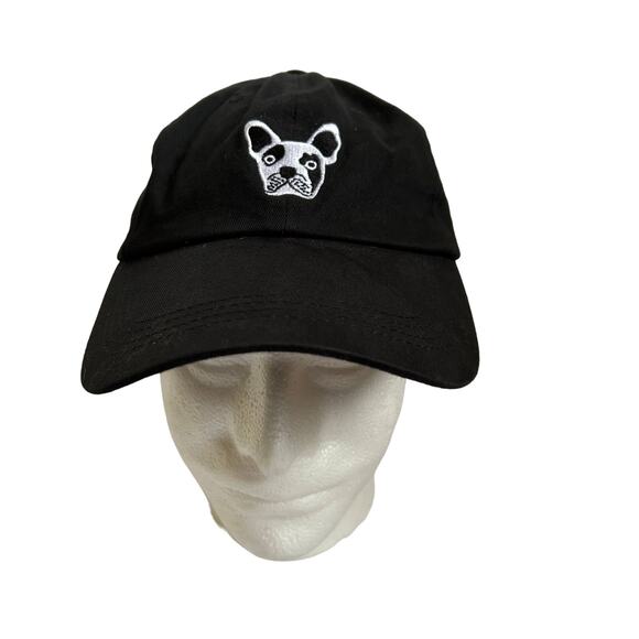 Puppy Dog Head Cap Bulldog Pug Logo Baseball Hat Charlotte Russe Black - Picture 1 of 10